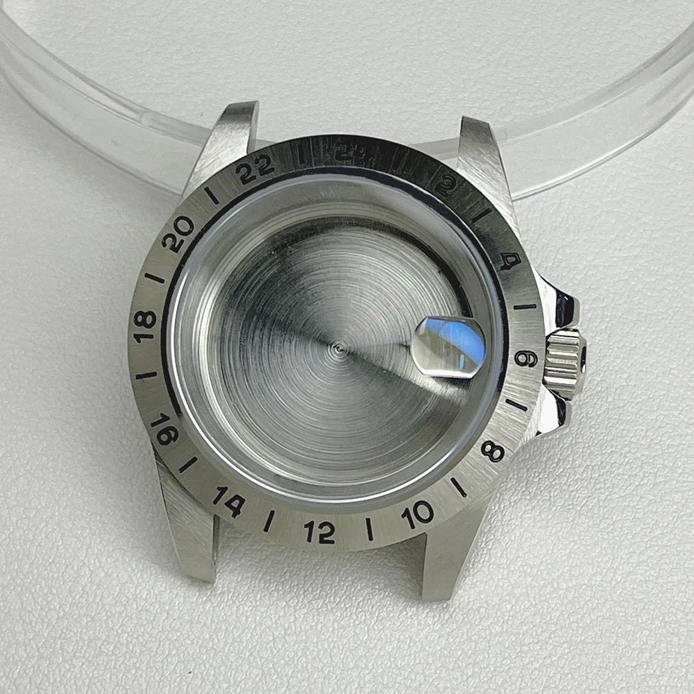 39 مللي متر حافظة اكسبلورر ساعة اكسسوارات الياقوت الزجاج الفولاذ المقاوم للصدأ اكسسوارات nh35 nh34 حركة 28.5 مللي متر الطلب