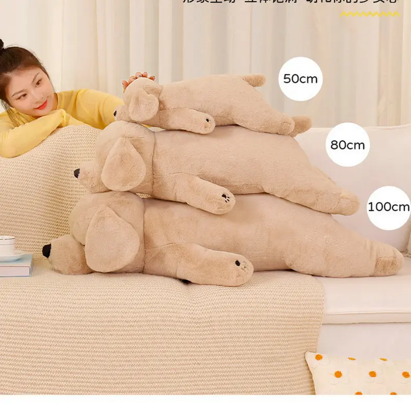 50-100cm New Healing Poodle Plush Toy Stuffed Soft Animal Pillow Bed Sofa Sleep Cushion Home Decoration Cute Gifts