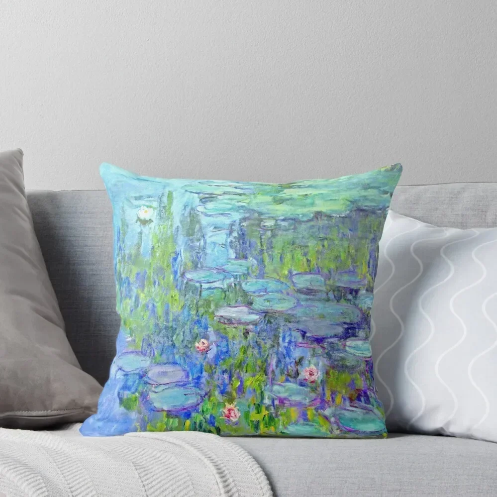 Water Lilies moneT Throw Pillow Sofa Covers For Living Room Cusions Cover Embroidered Cushion Cover pillow