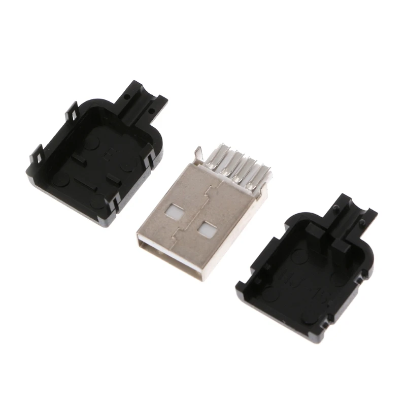 090F 10Sets Type A USB 4 Pin Male Socket Connector إنهاء البلاستيك لـ S