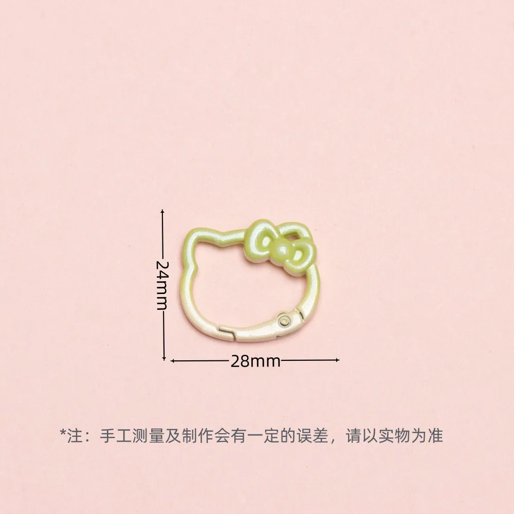 Kawaii Sanrio Hello Kitty градиент цвета пружинная пряжка открытое кольцо KT Cat Bow пружинное кольцо брелок DIY аксессуары сумка брелок