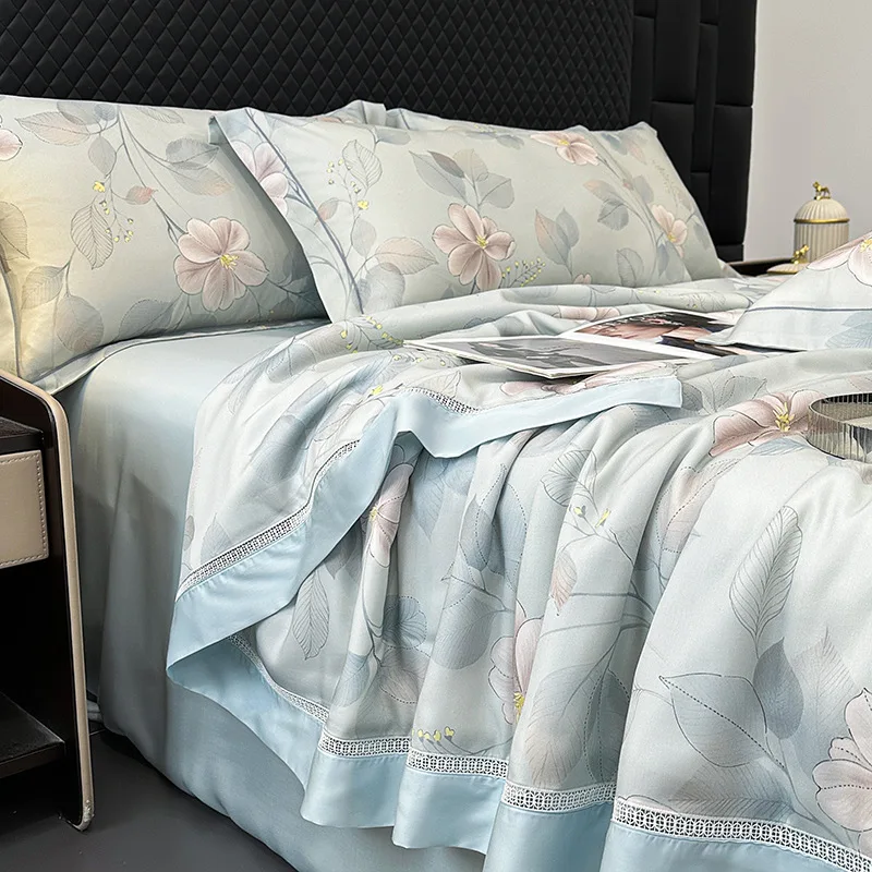 

Customizable 2024 spring and summer new 50 lyocell tencel hollow four-piece set