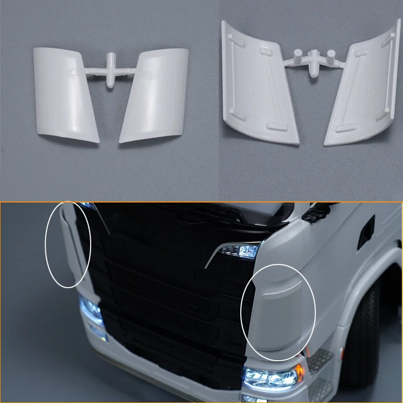 1 Pair Plastic Front Spoiler Side Air Guide for 1/14 Tamiya RC Truck for SCANIA 770S 6x4 56368 56371 56379 Car