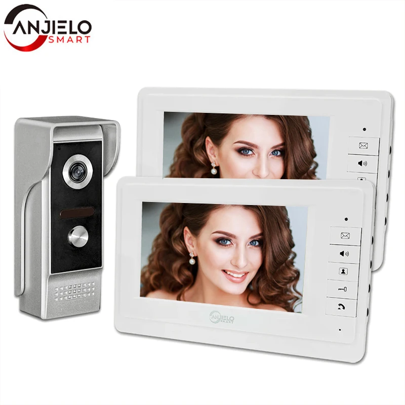 

Anjielosmart 7 Inch Wired Video Intercom With Camera Doorbell Waterproof Apartment Security Protection Private Residential