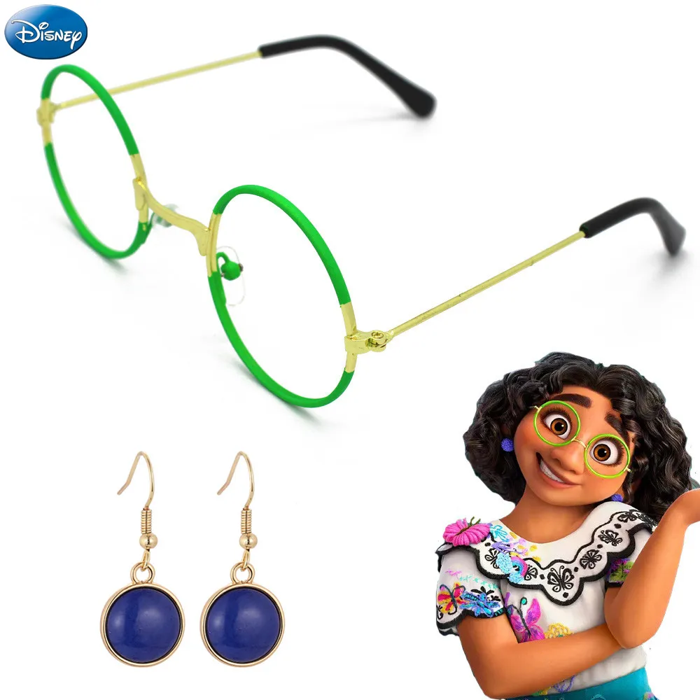 Disney Anime Movie Encanto Mirabel Madrigal Cosplay Glasses Figure Toy Encanto Mirabel Cosplay Glasses Earrings Kids Gift Toy