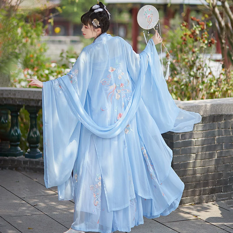 Женское традиционное платье Hanfu розового цвета с вышивкой, танцевальный сказочный костюм, косплей, женская одежда принцессы, карнавал 2022, 3 шт.