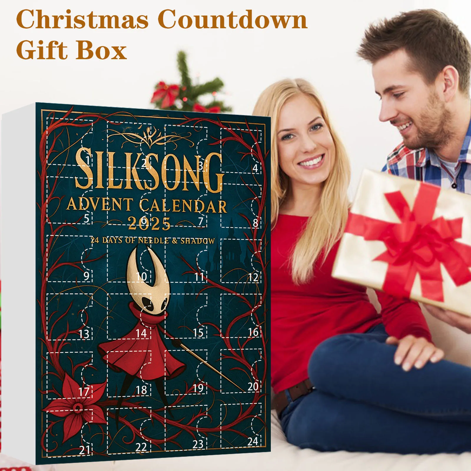 جوفاء فارس 2 SILKSONG مغامرة التقويم 2025 عيد الميلاد العد التنازلي التقويم صندوق أعمى شجرة الحلي ديكور هدية