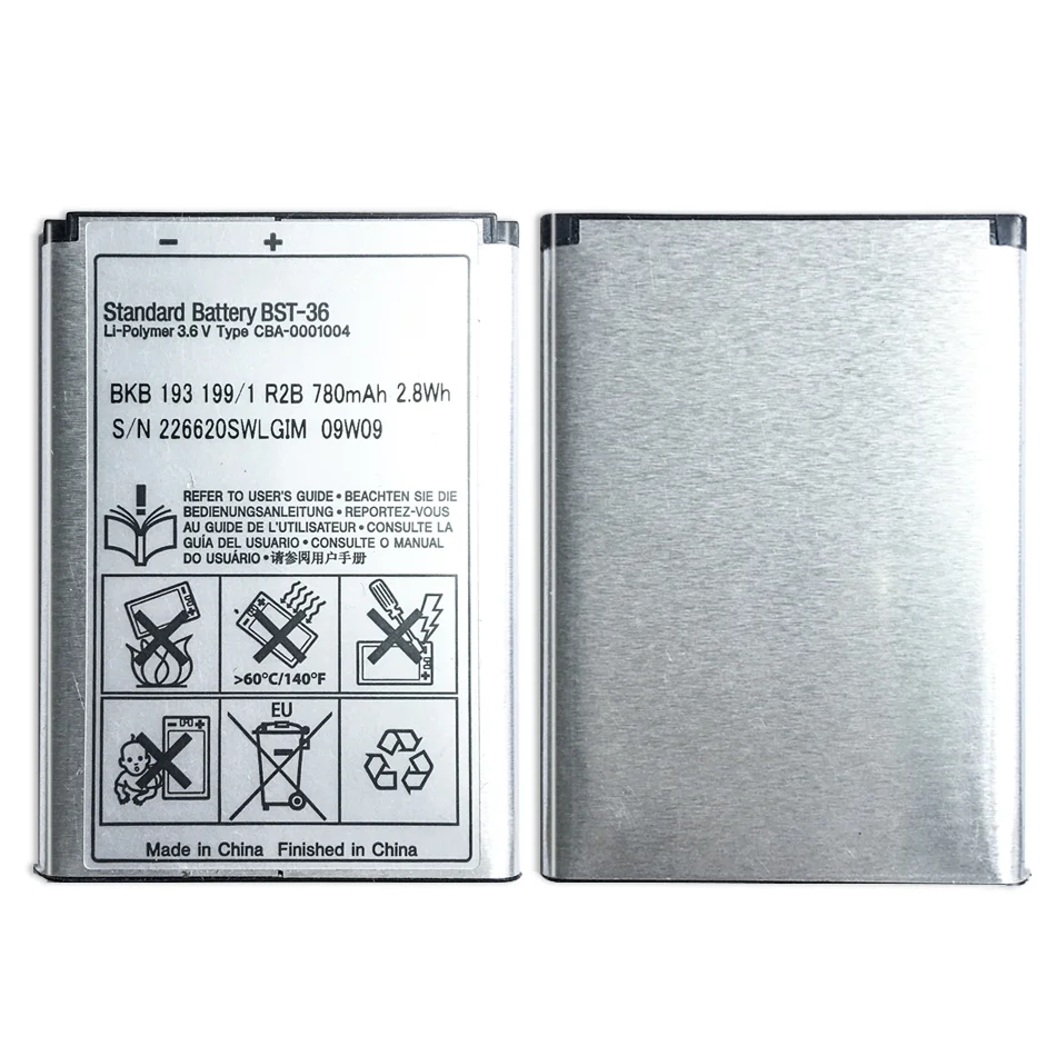 Bateria 780mAh BST-36 do Sony Ericsson J300 K510i Z550a K310 J300C X0001 Z550C K320 K310i W200 Z550 BST 36