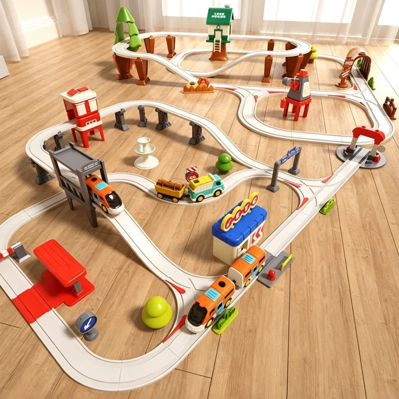 

Electric Rail Track Train Assembly Railway Forest Track Engineering Vehicle Model Adventure Game Kid Educational Toy Boy Gifts