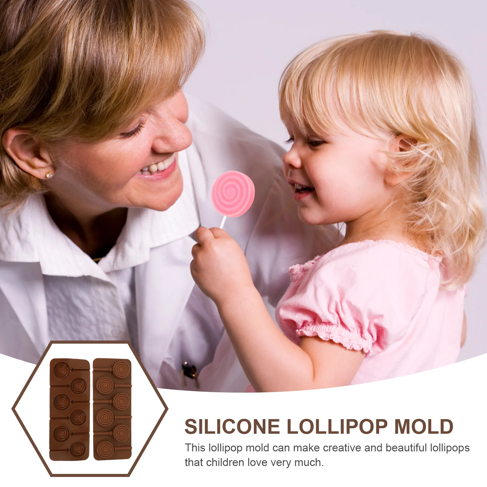 

2Pcs Lollipop Molds Silicone Biscuit Chocolate DIY Baking Tool Easy Demold Flexible Nonstick Gift Lollipop Molds
