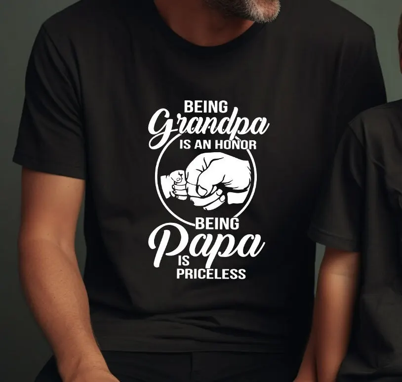 Being Grandpa Is An Honor Papa Priceless T Shirt Fathers Day Dads Grandpas For Dad Son