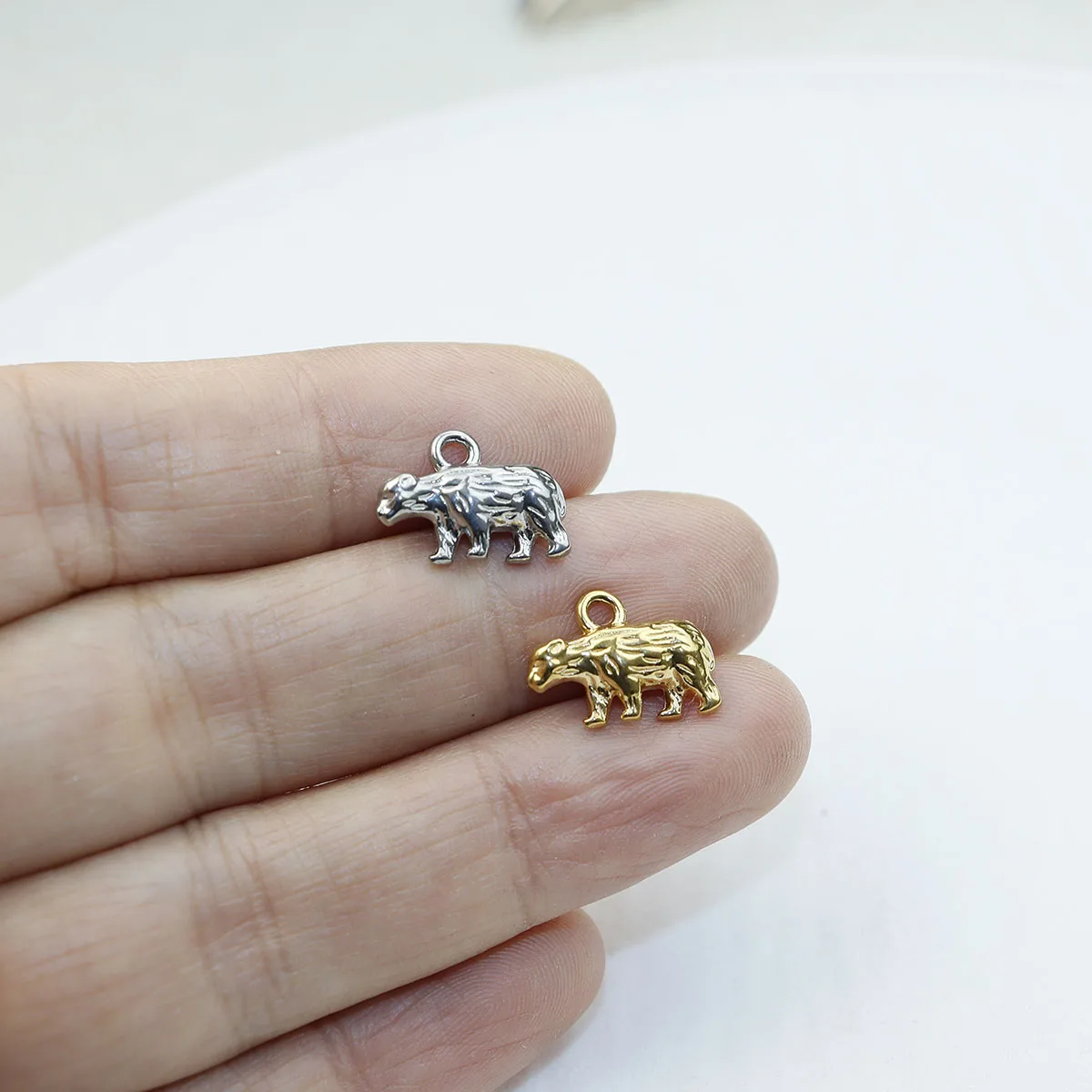 5pcs Cast Stainless Steel Animal Fashion Jewelry Accessory Charms DIY Handcraft PVD Vacuum Plate Waterproof Antiallergic