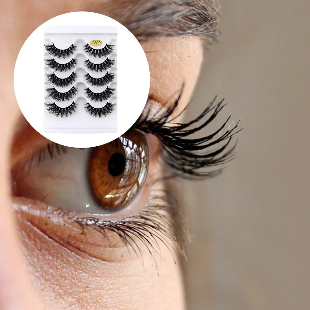 5Pairs Eyelashes Professional Lash Extension Supplies for Salon Artists Eye Lashes Fake Lashes Party Eyelashes