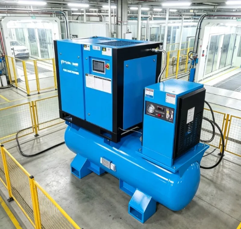 22KW VSD Split Type Screw Air Compressor, 16bar 2.4m³/min Industrial Air Compressor With Single Tank For Laser Cutting Equipment