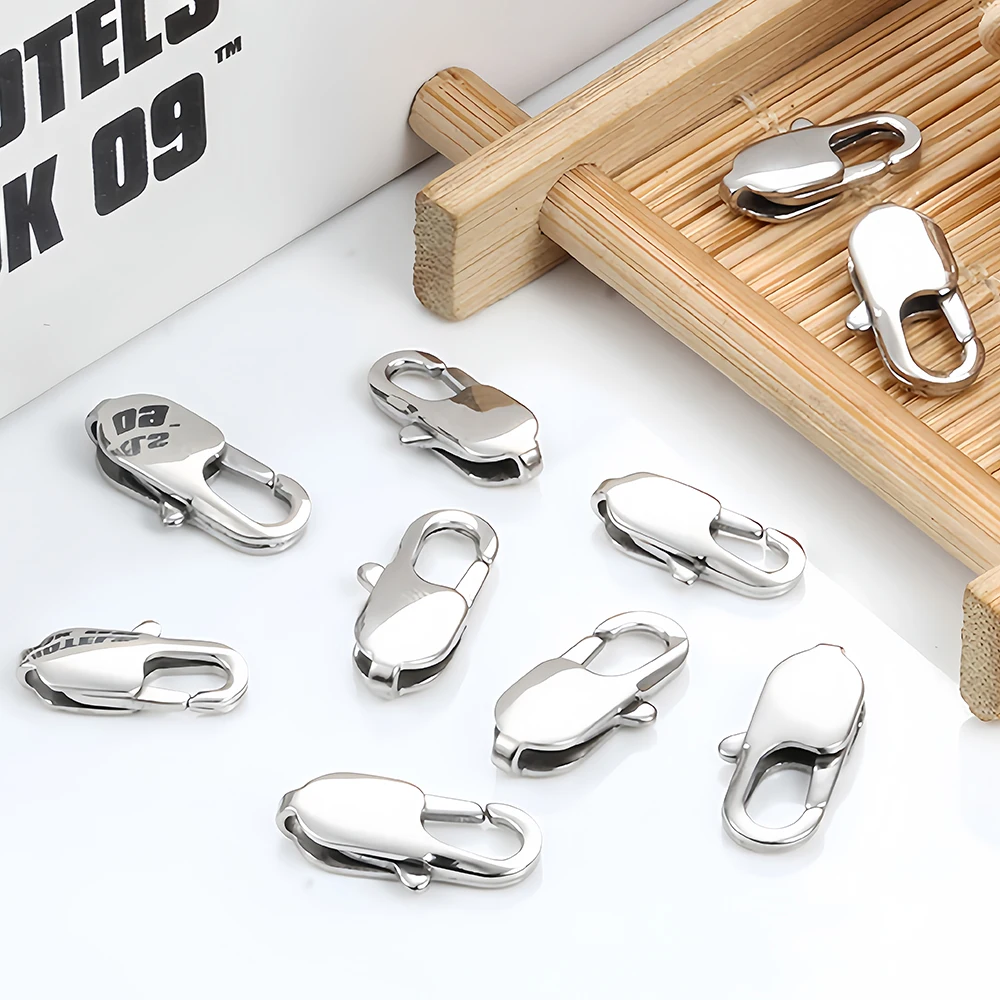 5 Stück Edelstahl-Rechteck-Hartriegel, Halskettenhaken, Armbandverbinder für DIY-Ketten, Schmuckherstellung, Zubehör, Schmuckteile – Detail 3