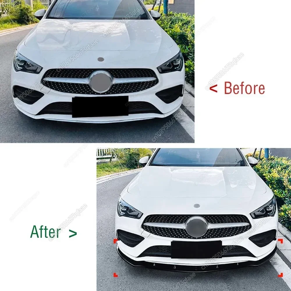 메르세데스 벤츠 CLA 클래스 C118 W118 X118 CLA180 200 220 250 CLA35 CLA45 AMG 2019-2023 스플리터 디퓨저 용 자동차 앞 범퍼 립 썸네일 2