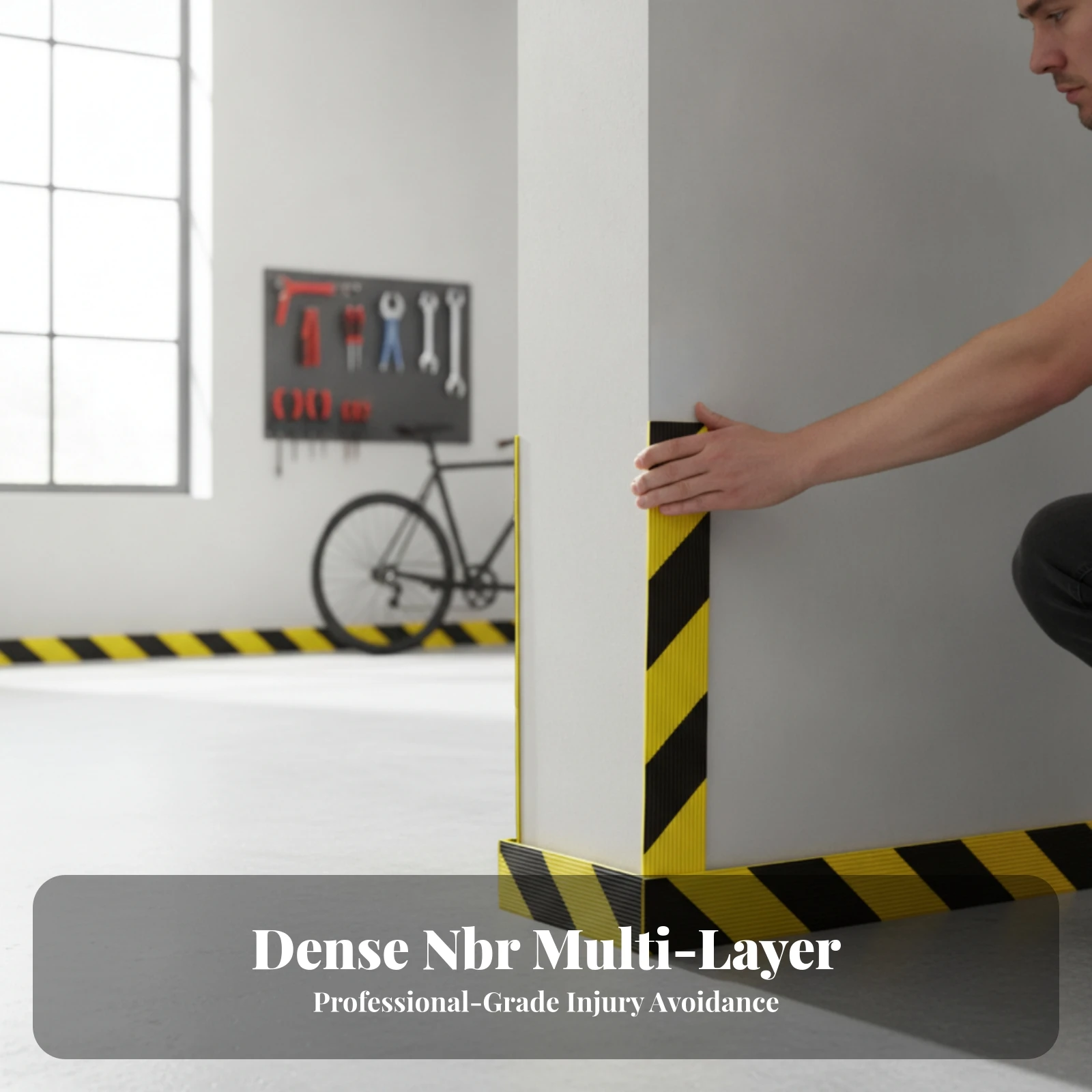 NBR Bumper Strip with Self-Adhesive Backing Industrial Anti-Collision Strip Corner and Edge Guard High-Visibility