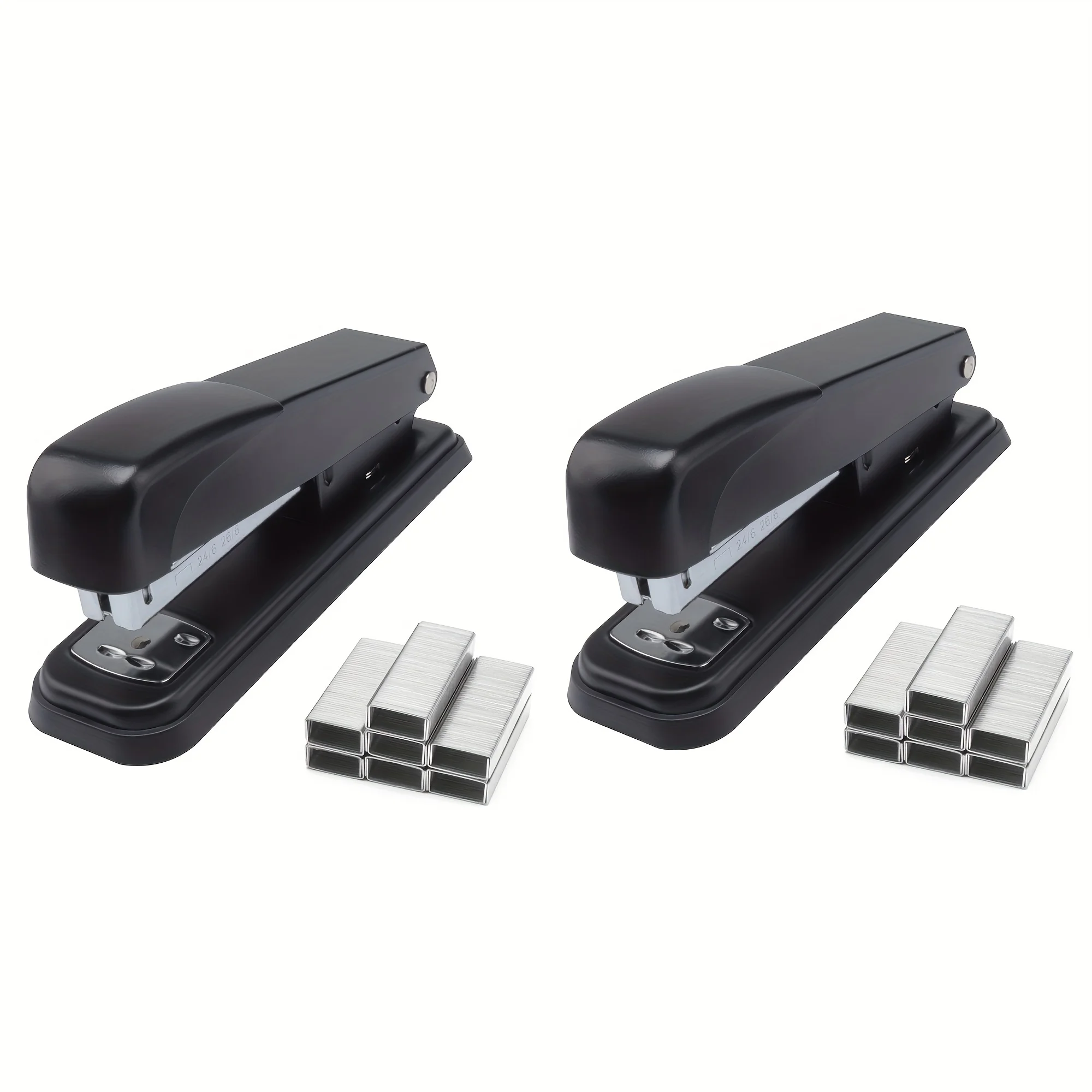 2 pcs Stapler With 1500 Staples, Office Stapler, Desktop Stapler For Classroom 25 Sheet Capacity Smooth Use