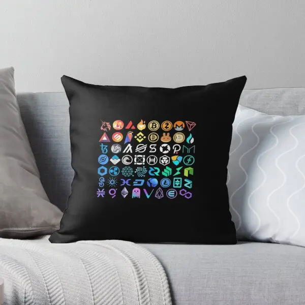 Cryptocurrencies Bitcoin Ethereum Cardan  Printing Throw Pillow Cover Comfort Car Anime Wedding Pillows not include One Side