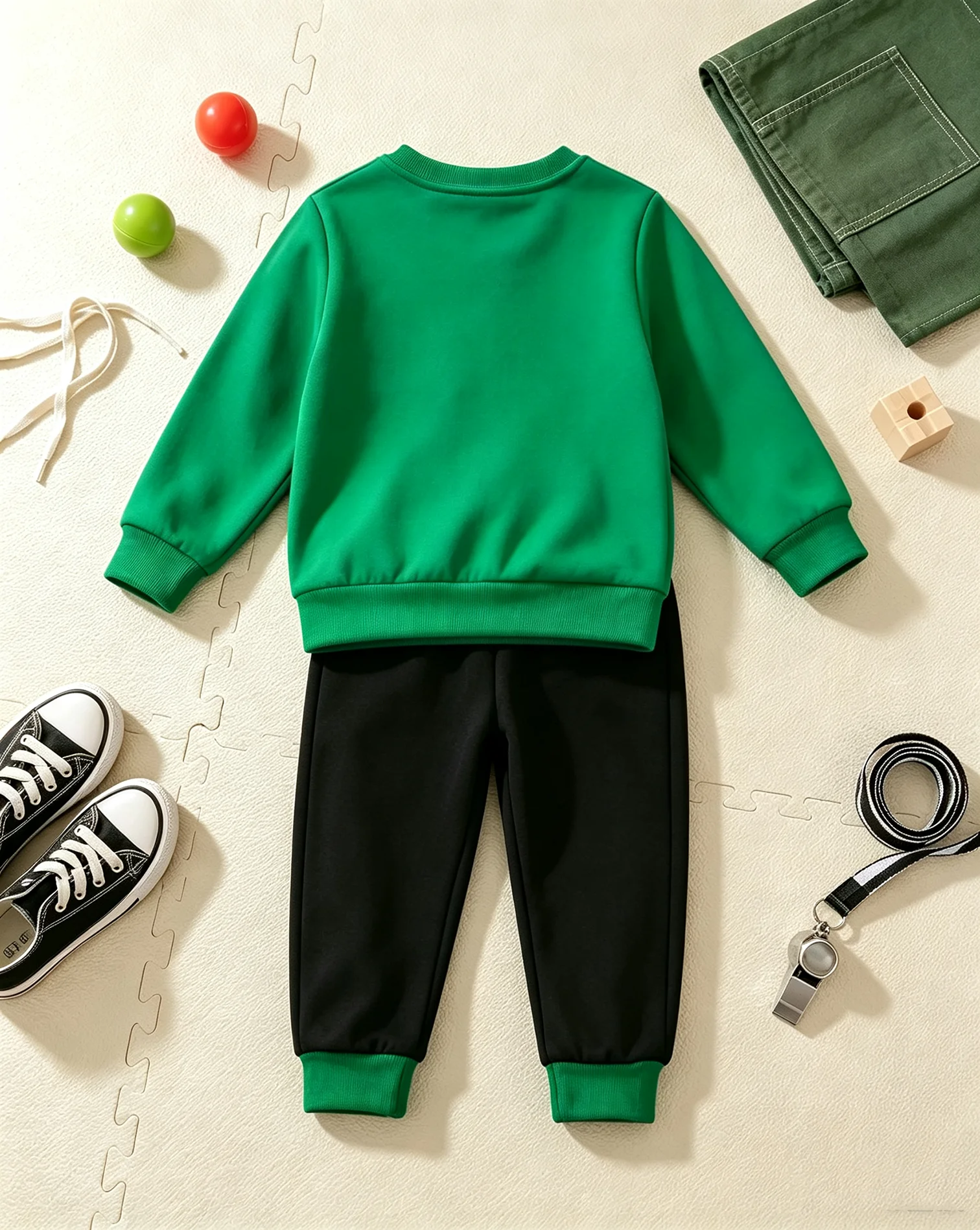 Kinder Herbst-Winter Casual Rundhals-Sweatshirt mit Buchstabendruck und Langen Ärmeln sowie Hose mit Elastischem Bund Set Kinderbekleidung Oberteil – Detail 3