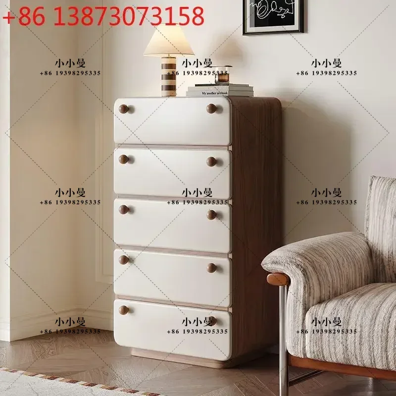 Solid wood storage medieval cream bedroom bedside 2026 new living room drawer cabinet