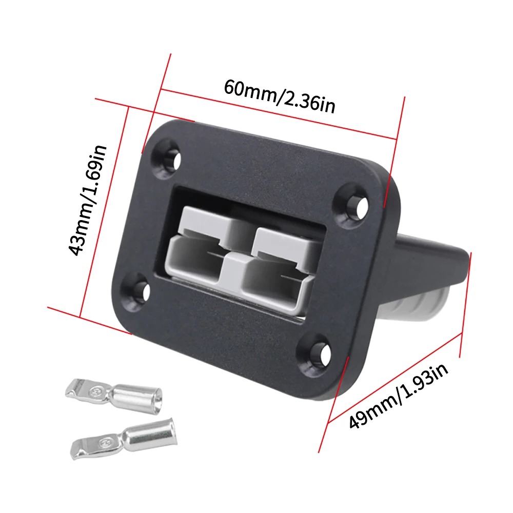 50A Anderson Plug Flush Mount Connector Kit with Mounting Bracket Panel Cover for Caravan Camper Boat Truck Battery Charging