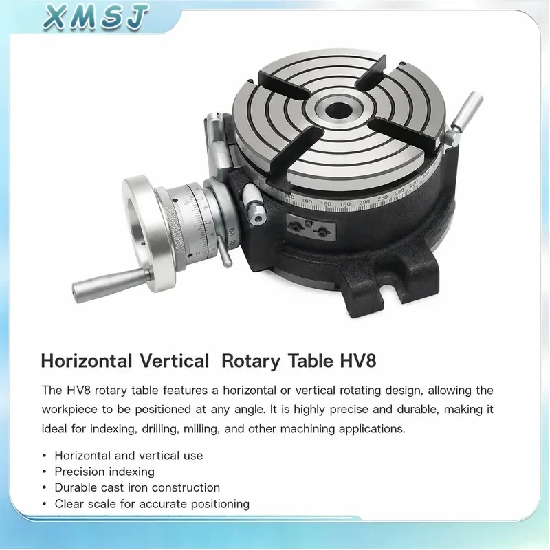 6 Inch Horizontal Vertical Milling Machine Rotary Table 150mm 4 Slots Steel Dividing Plates Dual Purpose CNC Router Accessory