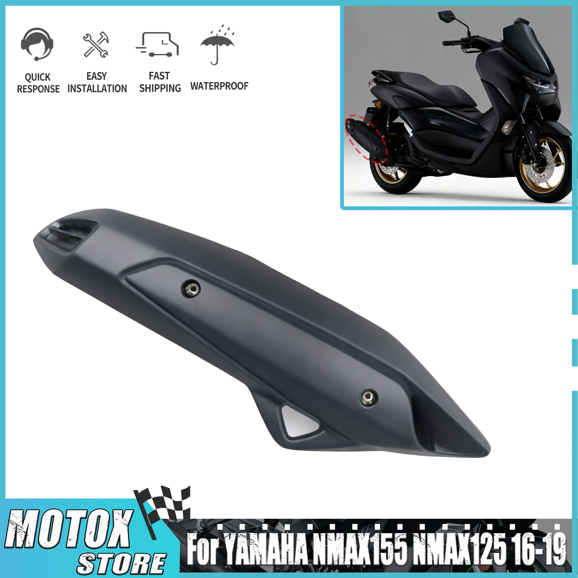 

Для YAMAHA NMAX 155 NMAX 125 N-MAX 155 N-MAX 125 NMAX 125 155, защитный чехол для мотоцикла 2016 2017 2018 2019 выхлопная труба