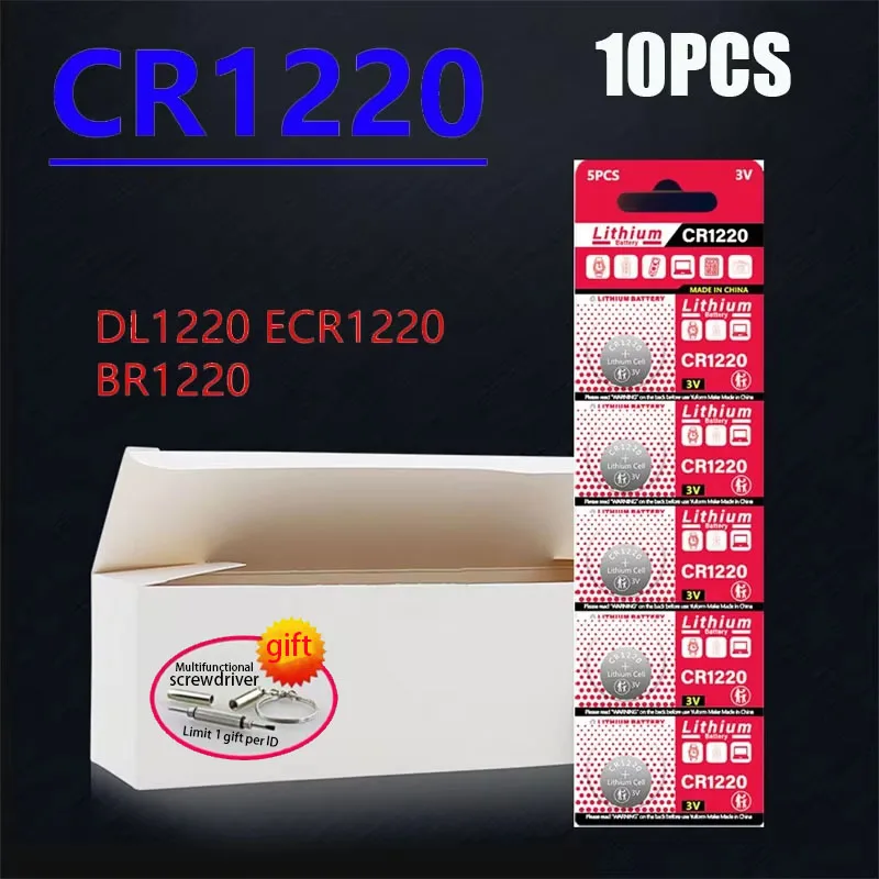 CR1220 3V Lithium Battery CR 1220 LM1220 BR1220 KCR1220 for Toy Watch Scale Calculator Car Remote Control Mouse Button Coin Cell