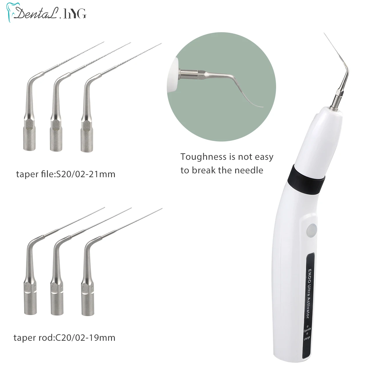 LED Dental bezprzewodowy ultradźwiękowy aktywator Endo Ultra aktywator ultradźwiękowy ząb do mycia z 6 końcówkami narzędzia stomatologiczne 45KHZ