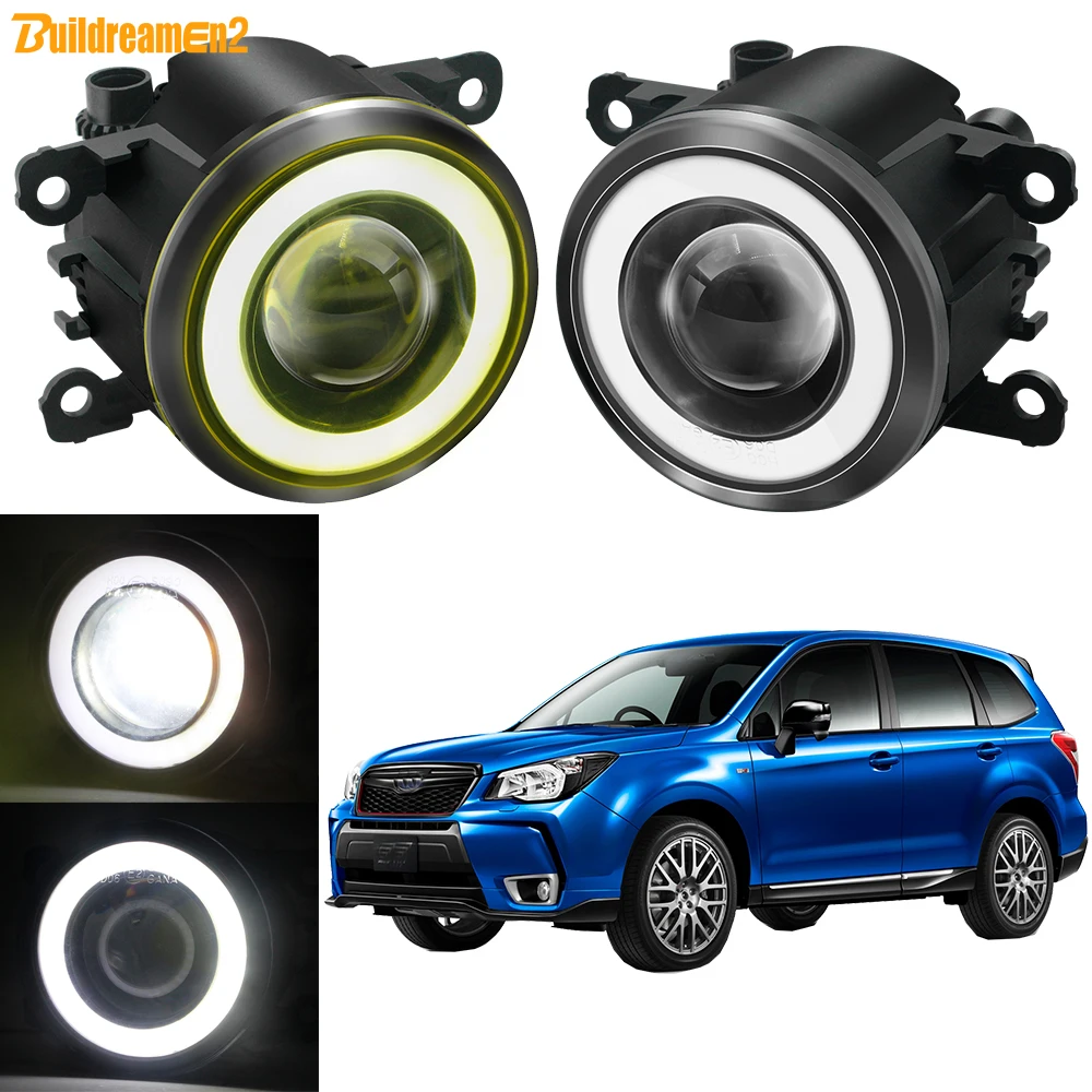 2 X Car LED COB Fog Light Angel Eye DRL For Subaru Forester 2013-2020 30W 3000LM Fog Daytime Running Lamp H11 High Bright