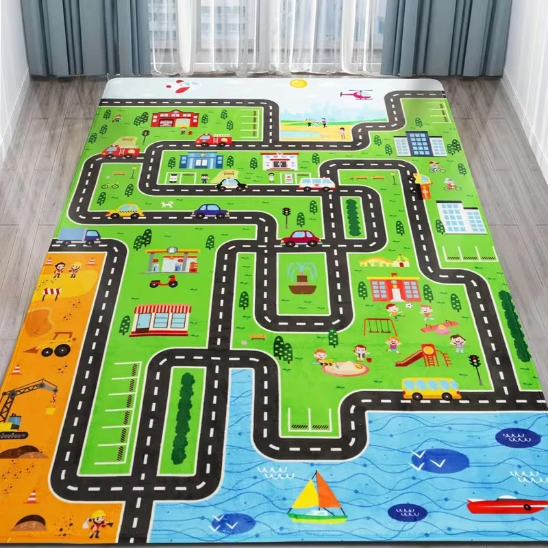Children's Play Mat Car Carpet Children Play Carpet Town Road Map Carpet Children's Car Carpet Boy Children's Track Game Carpet