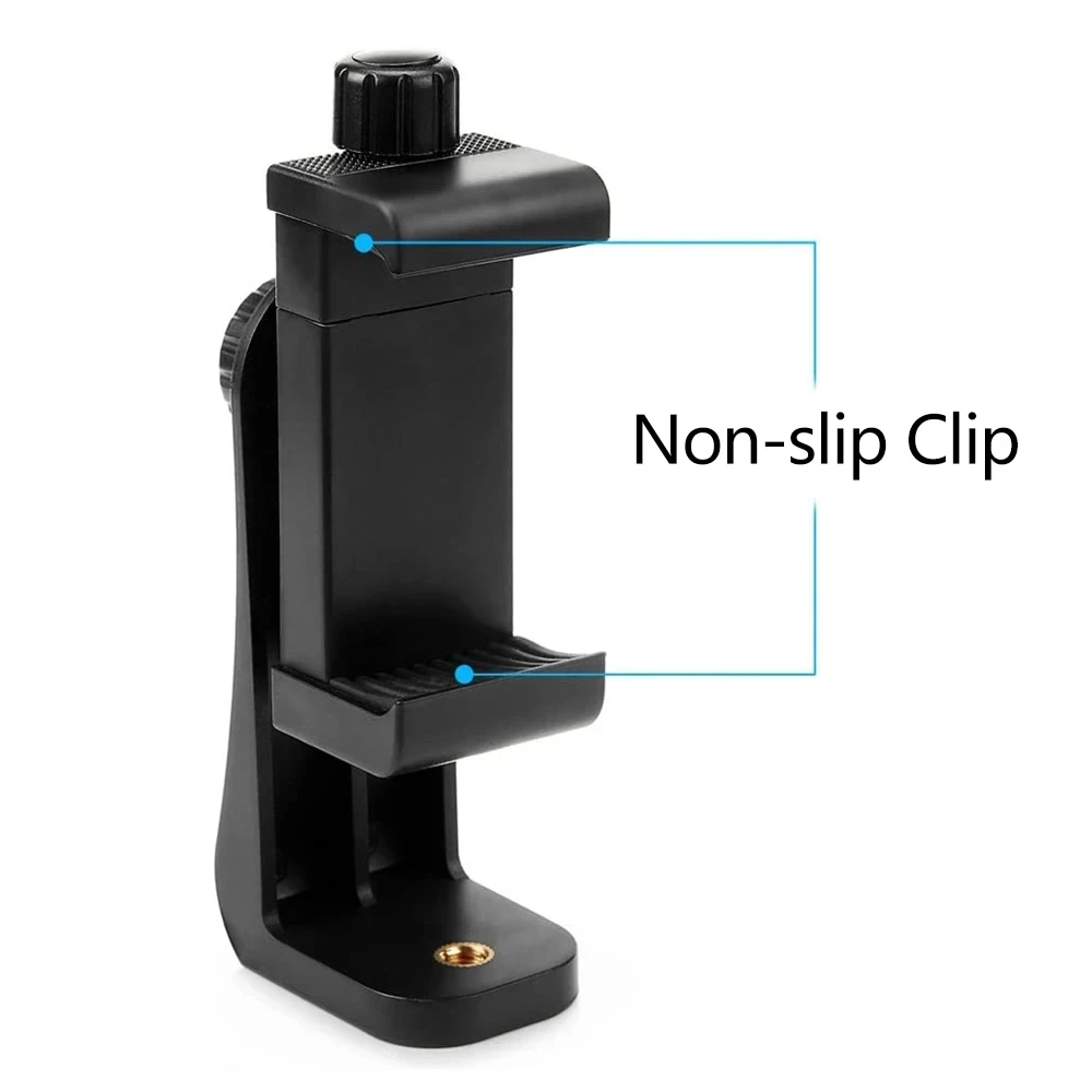 Tripod Mount Universal 360 Degree Mobile Phone Clip for 1/4' Screw Holes Cellphone Holder Desk Tripod Adapter for IPhone/Samsung