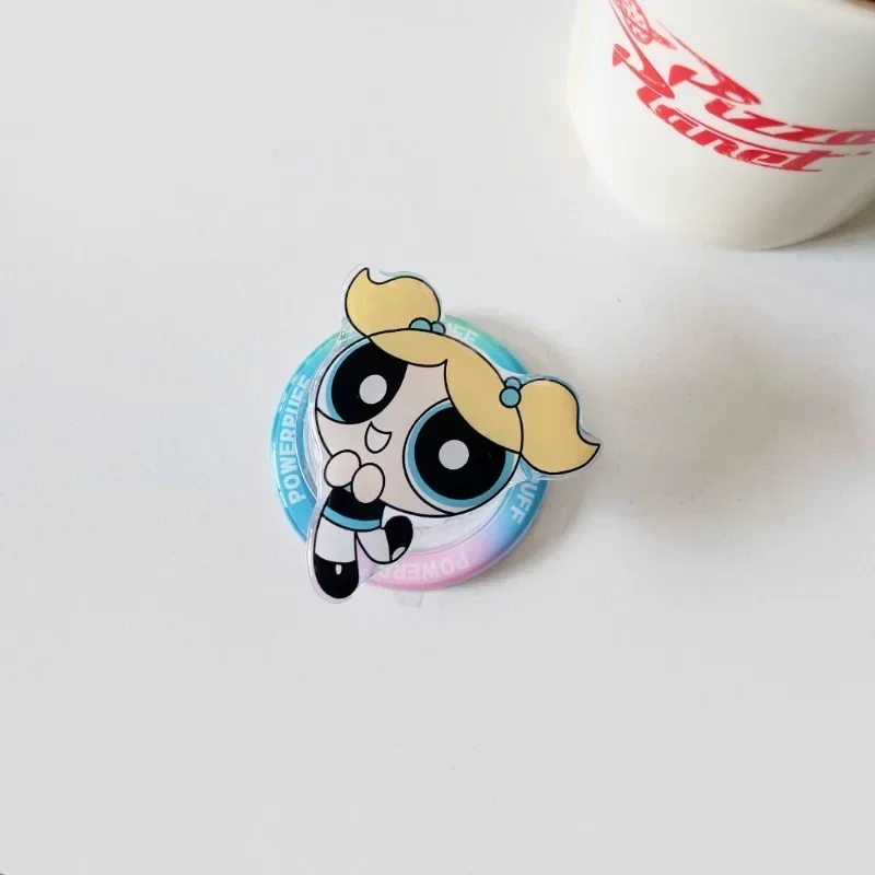 حامل الهاتف المحمول المغناطيسي الفتيات Powerpuff الكرتون لطيف ، ومناسبة لحالة اي فون