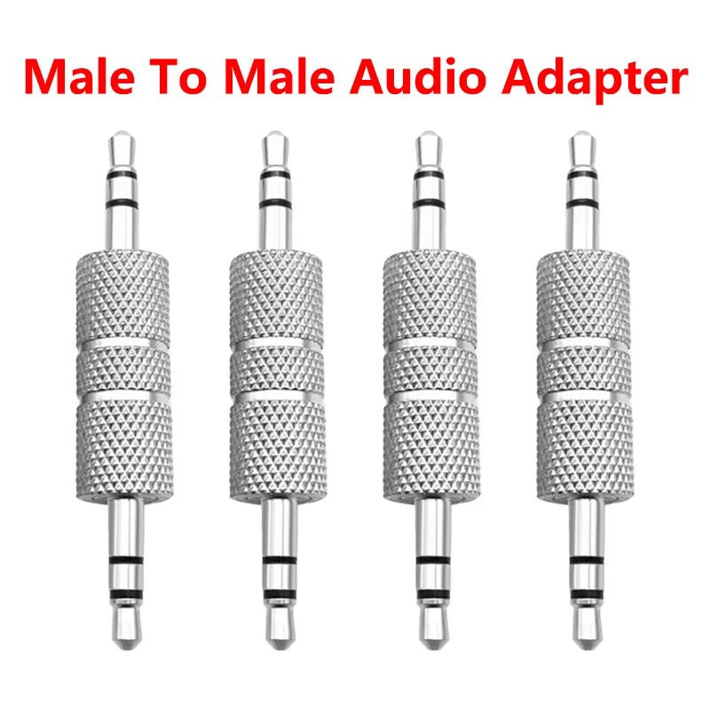 

3 Pole 3.5mm Audio Cable Jack Adapter Silvery Male to Male Stereo Aux Plug Straight Converter for MP3 MP4 Earphone Connector