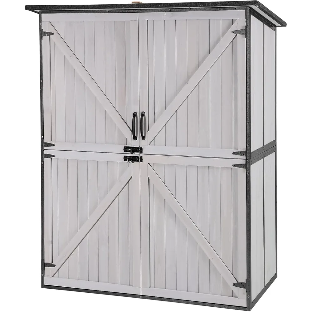 Outdoor Storage Shed Upgraded with Strong Metal Frame Garden Tool Shed Storage House Cabinet with Adjustable Shelfs,Wooden Floor