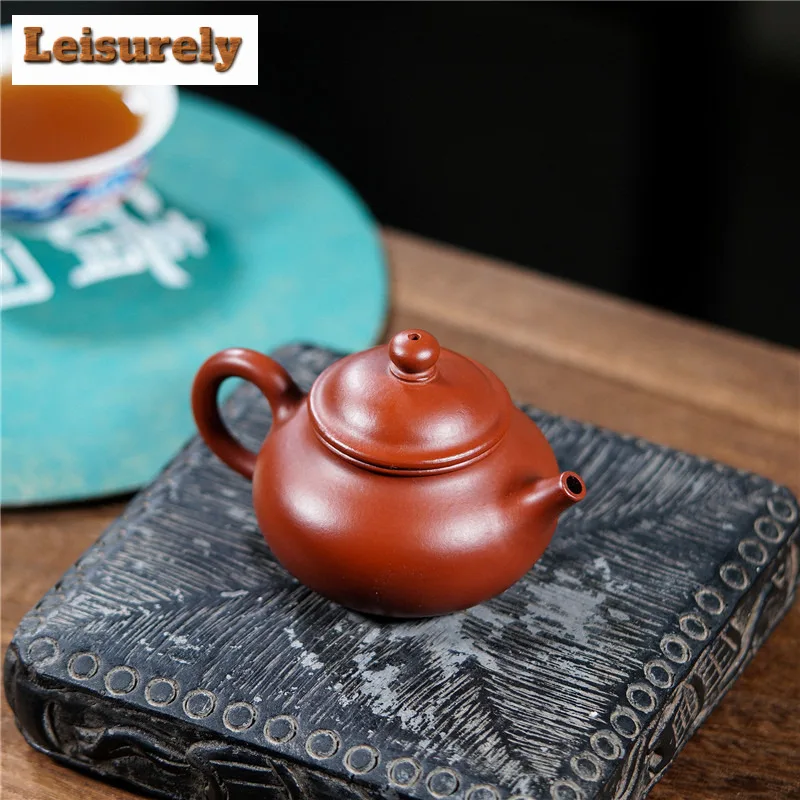 130ml Elegant Yixing Purple Clay Teapot Handmade Open Sky Pot Raw Ore Dahongpao Mud Tea Maker Kettle Zisha Teaset Drinkware Gift