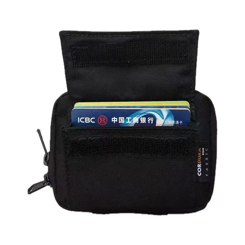 Small Black Card Wallet Men Nylon Cloth Coin Purse Male Fashion Cute Zipper Wallet  with Id Holder Fabric Card Holder