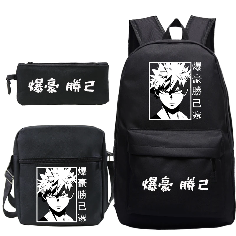 

Anime Bakugou My Hero Academia Backpack Schoolbag 3pcs/set ren's Backpack Boku No Hero Academia Backpack s School Bags