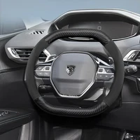 Adecuado para Peugeot gamuza mate textura de fibra de carbono protector para volante adecuado para 206 208 3008 308 207 307 2008 508 5008 407 107 Partner Rifter Tepee 106 306 Boxer Expert 205 Rcz 2019 408
