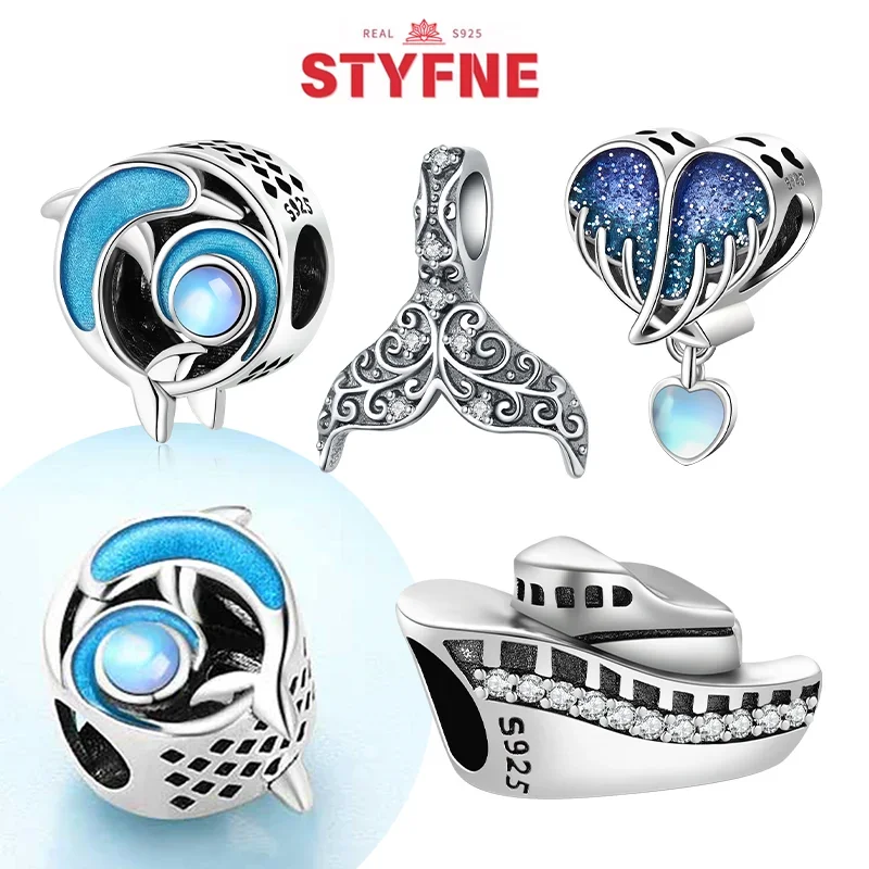 

Silver S925 Retro Mermaid Tail Beads Fit Original Bracelets DIY Birthday Party Fine Gift Jewelry Accessories for Women