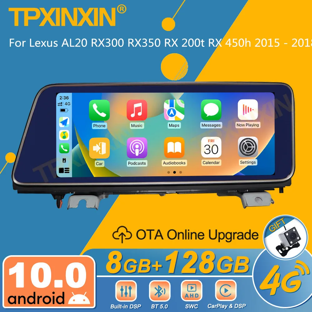 For Lexus RX300 RX350 RX200T RX450H 2015 - 2018 Android Car Radio Multimedia Video Player Wireless Carplay Autoradio Stereo GPS