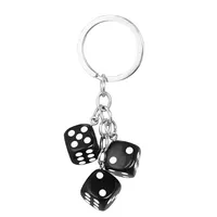 Creative Resin Dice Keychain Portable Bag Pen Accessories Hanging Decorations Cross-Border Popular Jewelry Accessories