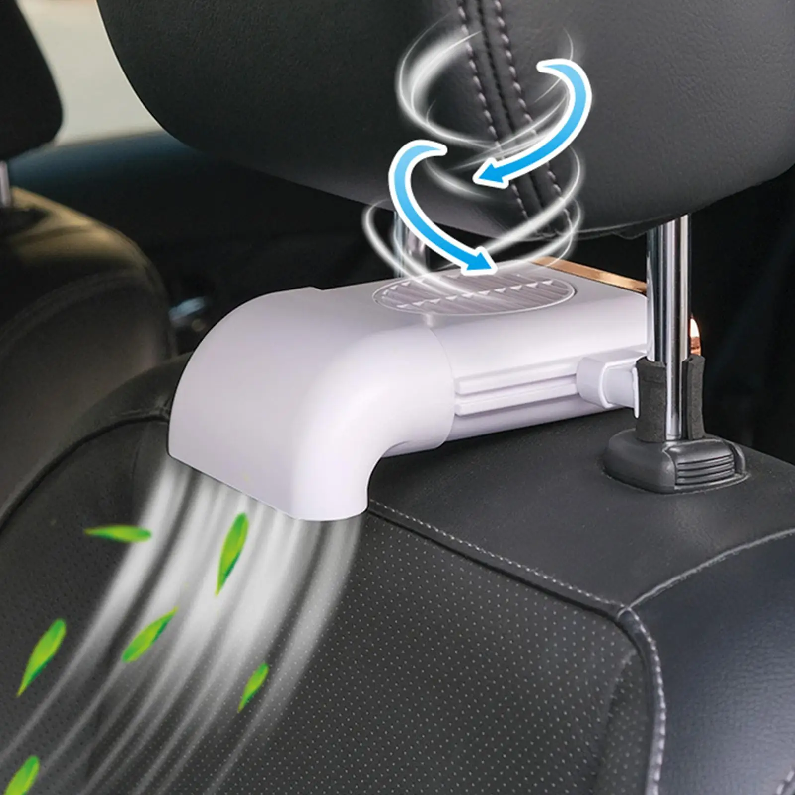 Headrest Fan For Backseat USB Charging Portable Powerful Rear Seat Headrest Cooling Ac For Summer Hot Weather Road Trip Long