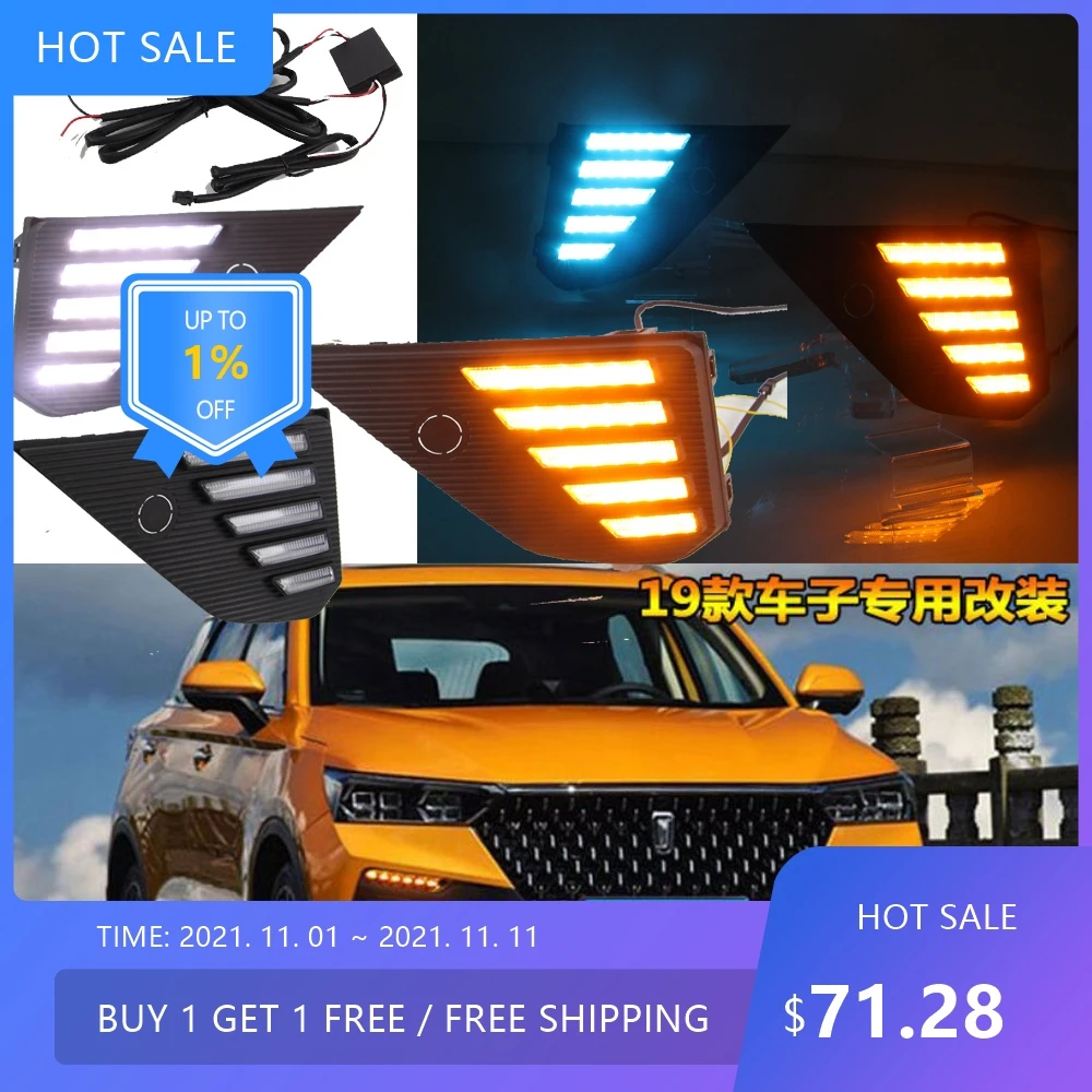 1set Bumper headlight for Besturn T77 daytime light 2018~2020y auto accessories LED  headlamp for T77 Besturn fog light