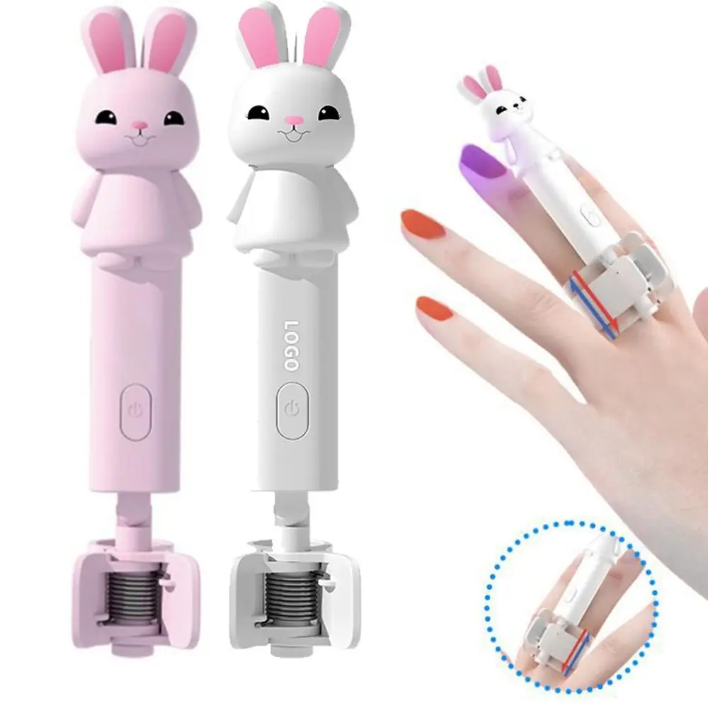 

Adjustable Portable Nail Dryer Lamp Quick Drying 3 LED Lights Handheld UV LED Light Cute Rabbit Shape Flexible