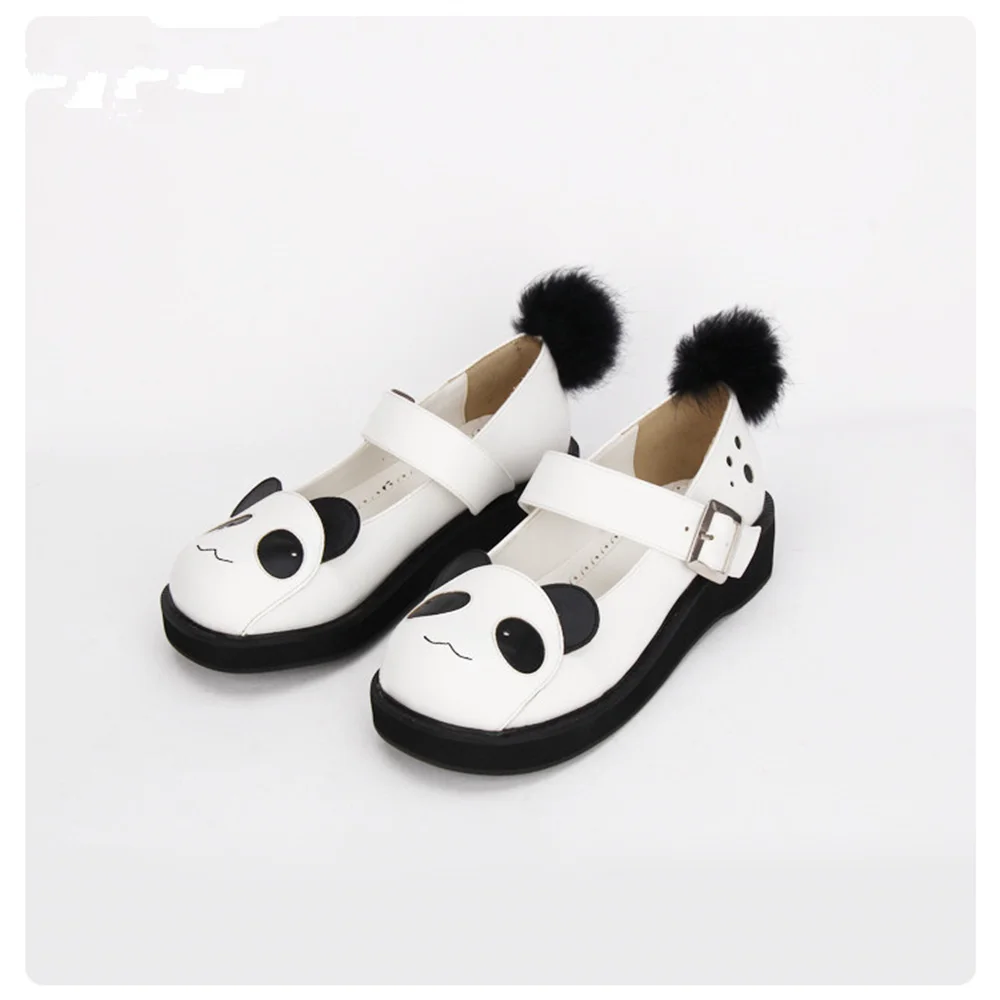 Lolita Girls Shoes Cute Sponge Cake Princess Cos Sweet Panda Cartoon Loli Tea Party Round Head Women Shoes Kawaii Lo Cute