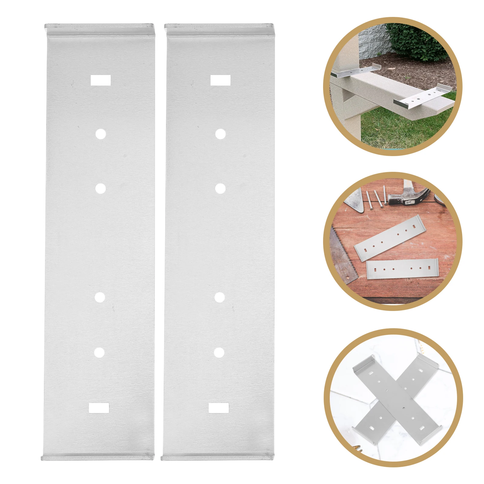 

2 pcs Durable Metal Mounting Bracket Sturdy Base Plate For Wide Mailbox Secure Installation Easy Mounting On Wooden Posts
