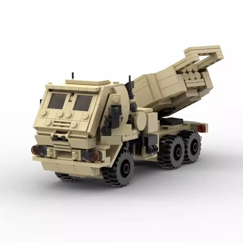 

Строительный блок MOC M142, ракетная установка, бронированная машина, абрикосовый желтый, собранная развивающая игрушка, детская коллекция, кирпичи, подарок