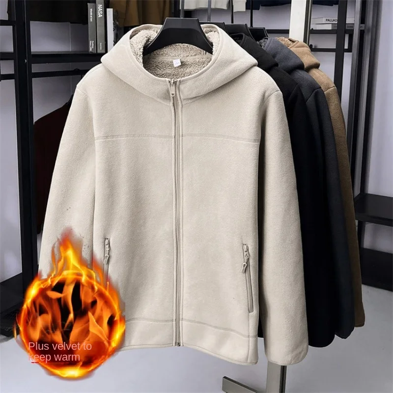 

Man Hoodie Fleece Lined Warm Thick Hoodies Winter Men Clothing Casual Streetwear Soft Comfortable Fit